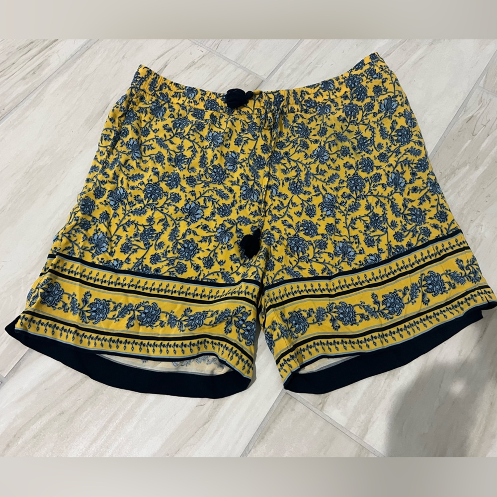J. Jill Yellow and Blue Floral Women's Shorts size L